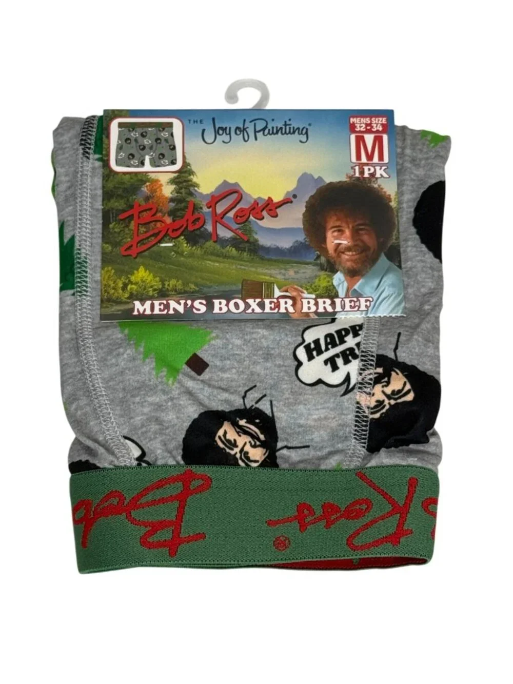 Bob Ross Joy of Painting Mens Boxer Briefs Size M 32-34 Novelty NWT